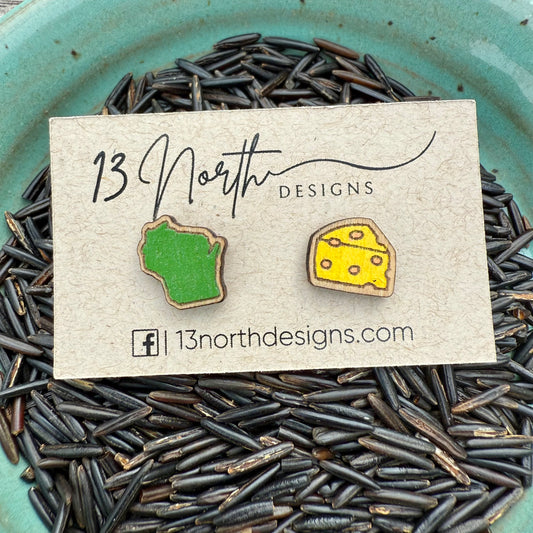 Green and Gold Pride Stud Earrings