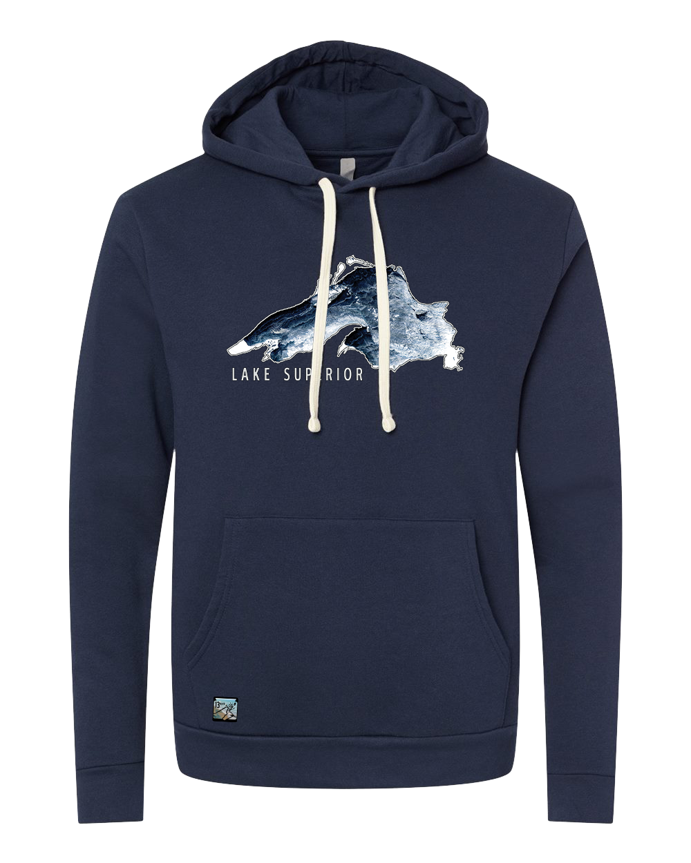 Lake Superior Hooded Sweatshirt - Ice - Midnight Navy
