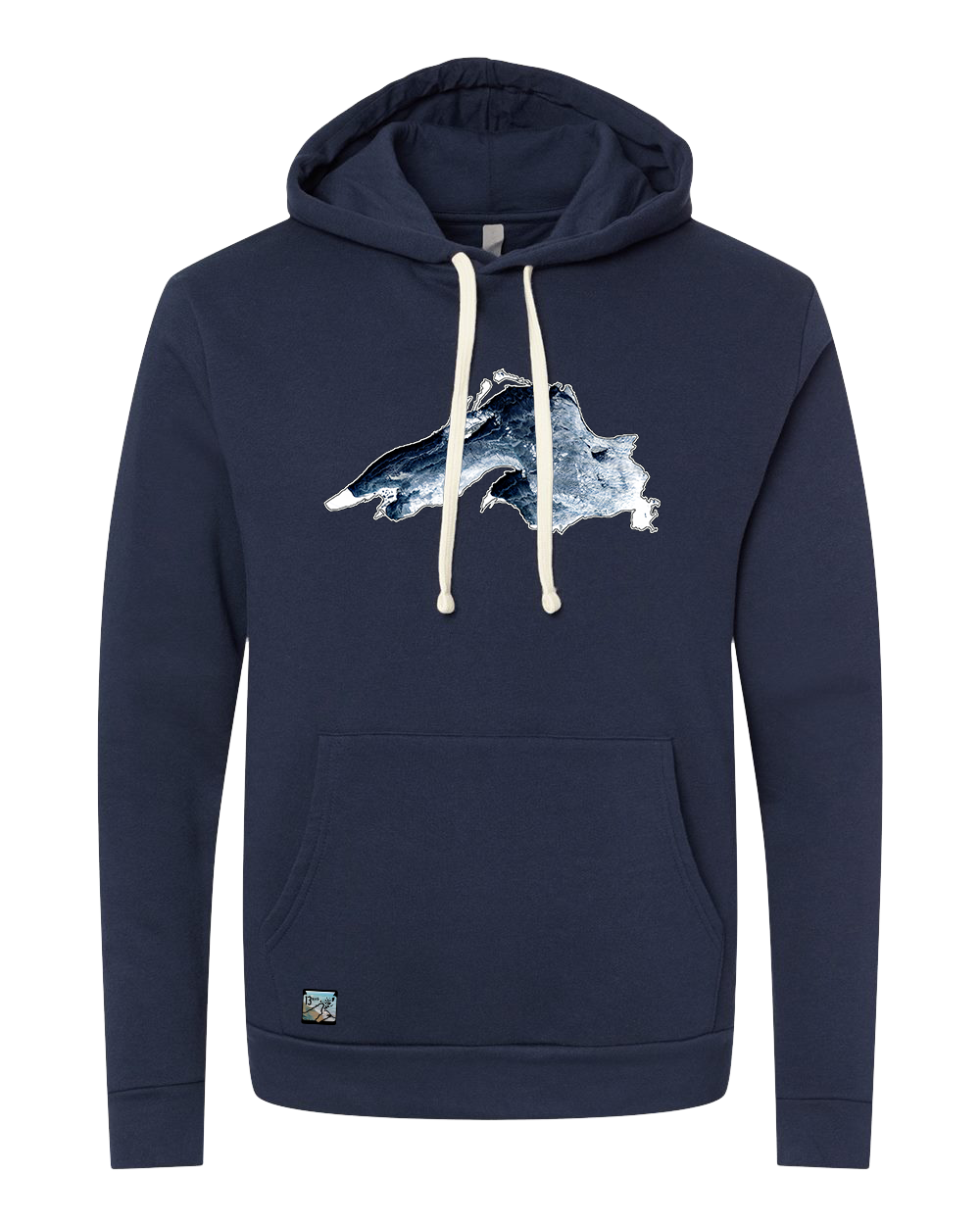 Lake Superior Hooded Sweatshirt - Ice - Midnight Navy